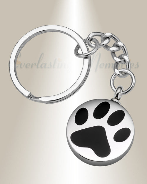 Loved Pawprint Stainless Cremation Keychain