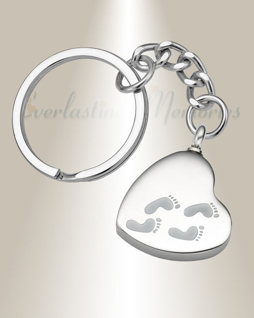 Traveling Heart Stainless Steel Cremation Keychain