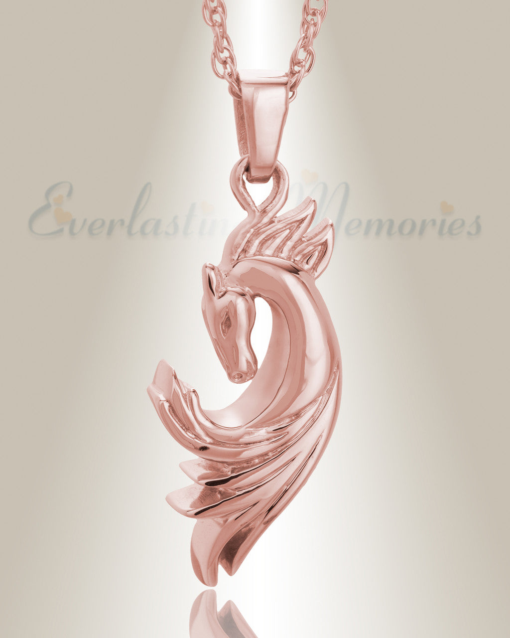 14K Rose Gold Stallion Memorial Jewelry