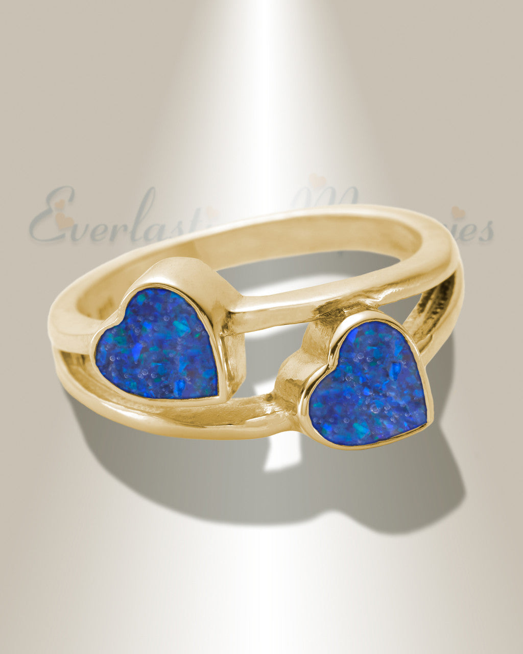 Solid 14K Gold Women's Thornley Ash Ring with Opal Blue Waters