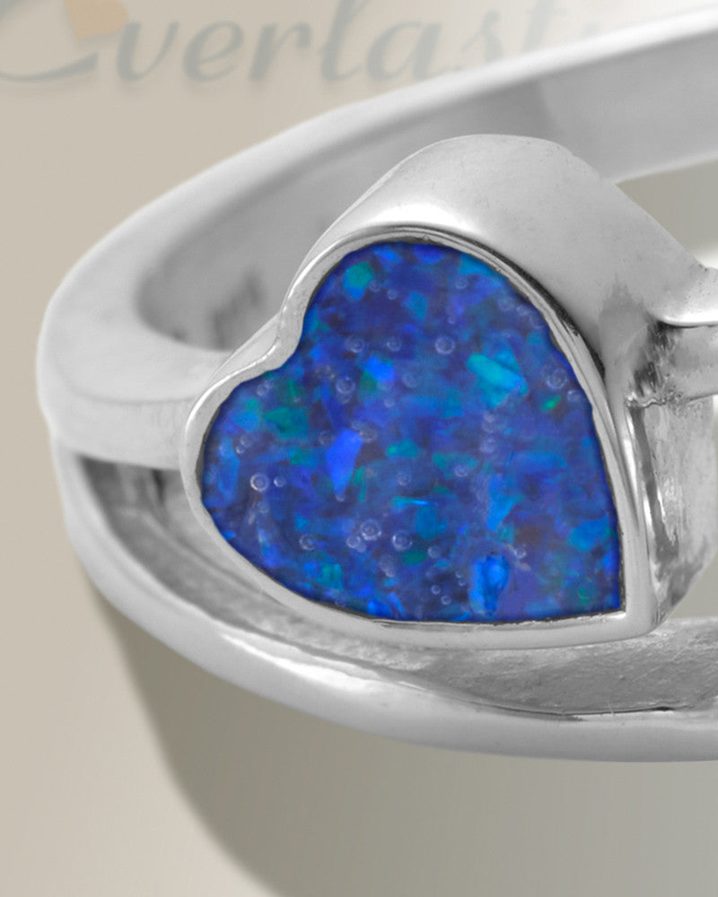 Women's Sterling Silver Thornley Ash Ring with Opal Blue Waters