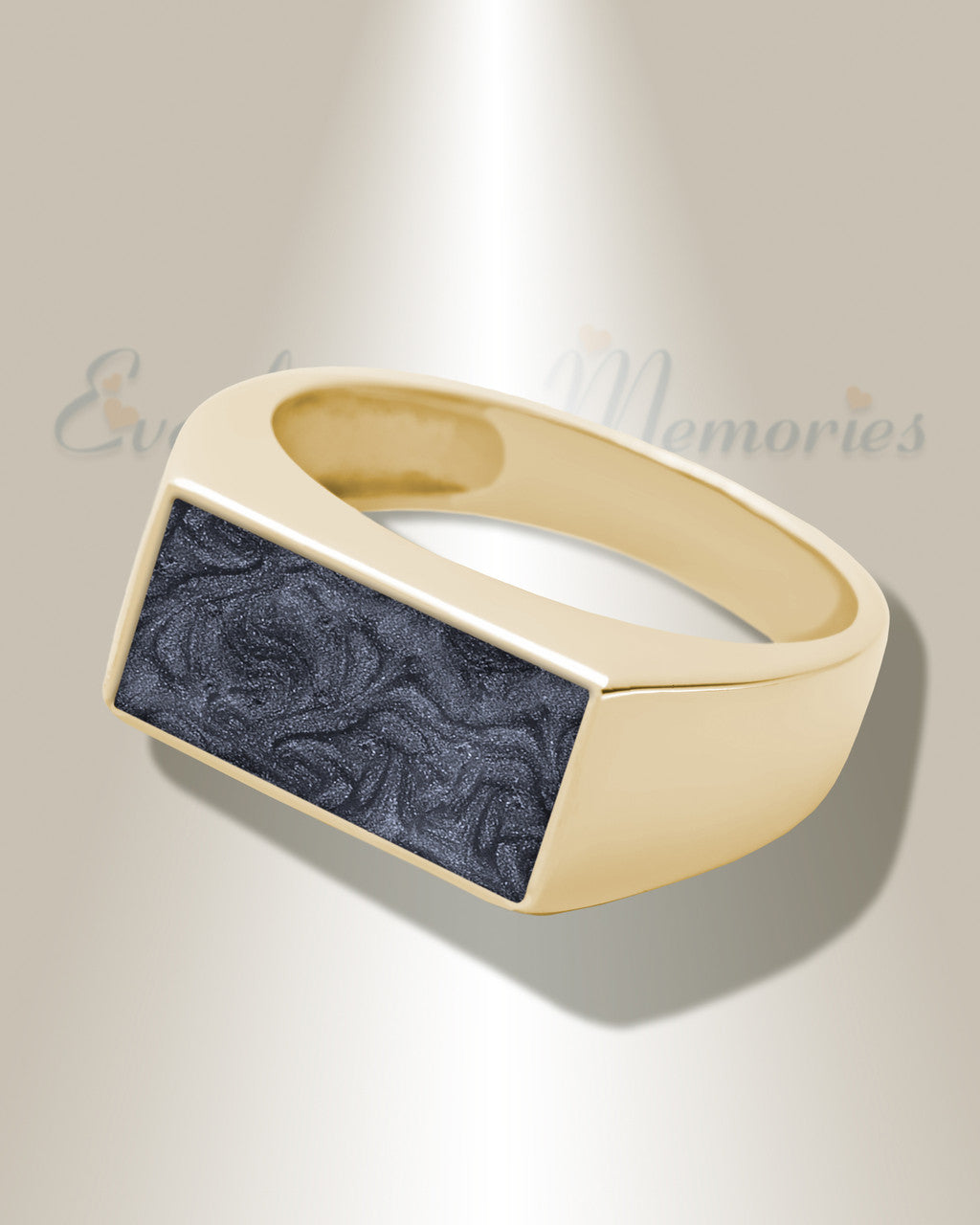 Solid 14K Gold Men's Drexel Ash Ring with Slate