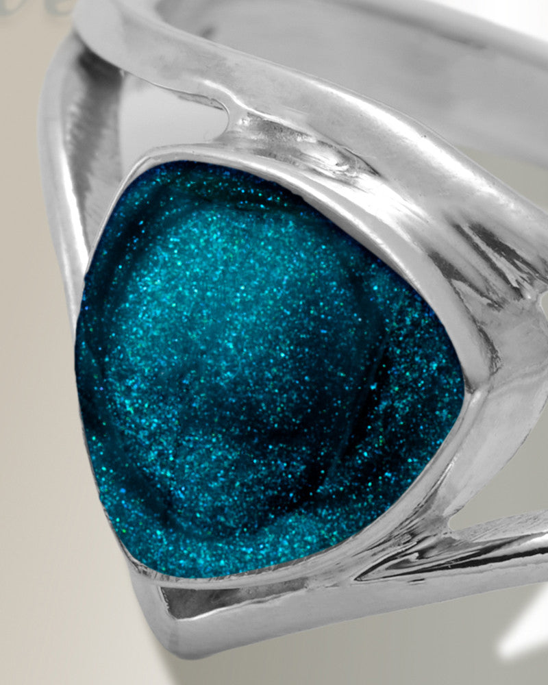 Women's Sterling Silver Willowbrook Ash Ring with Aqua