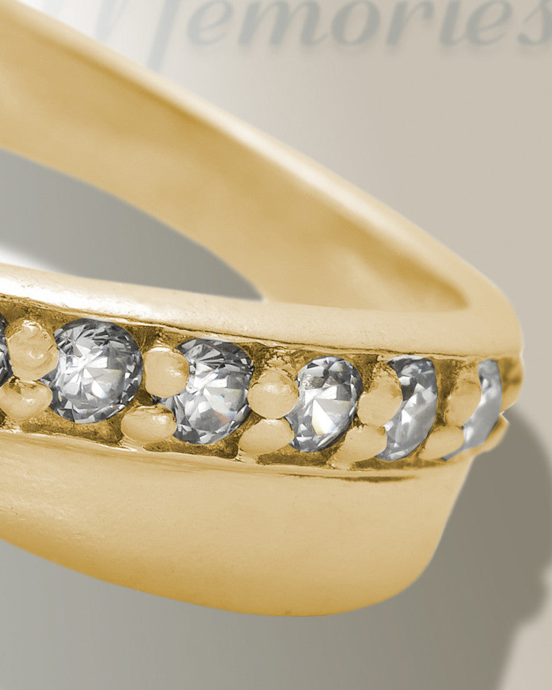 Solid 14K Gold Women's Claiborne Ash Ring with Slate