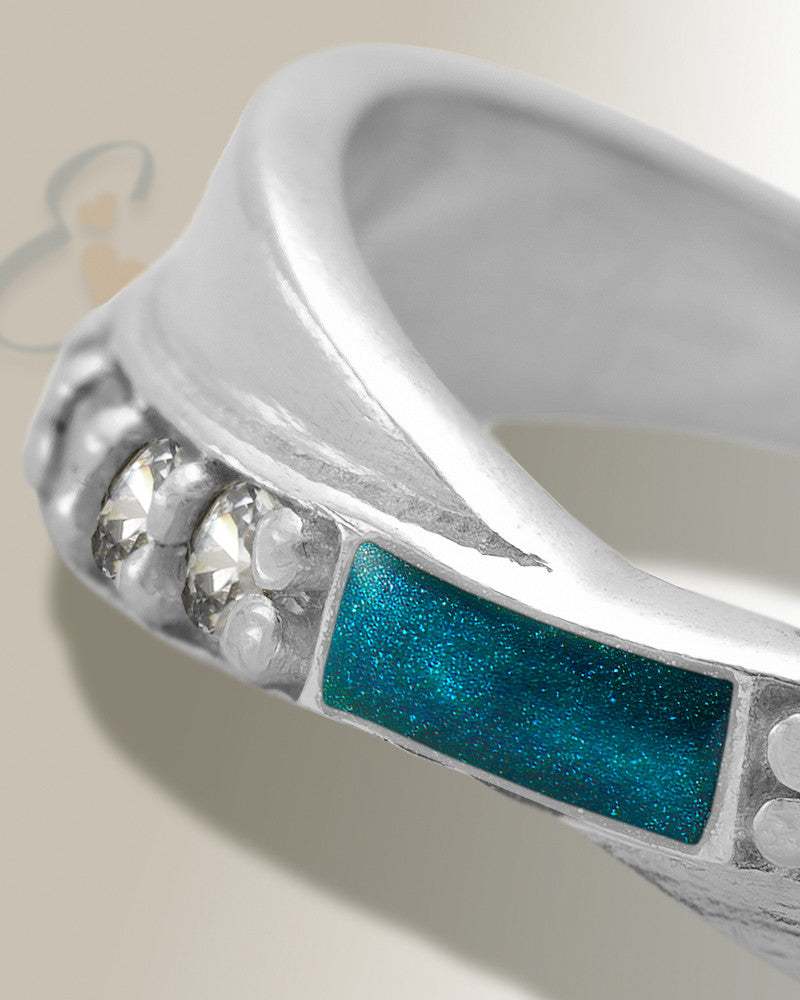 Women's Sterling Silver Claiborne Ash Ring with Aqua