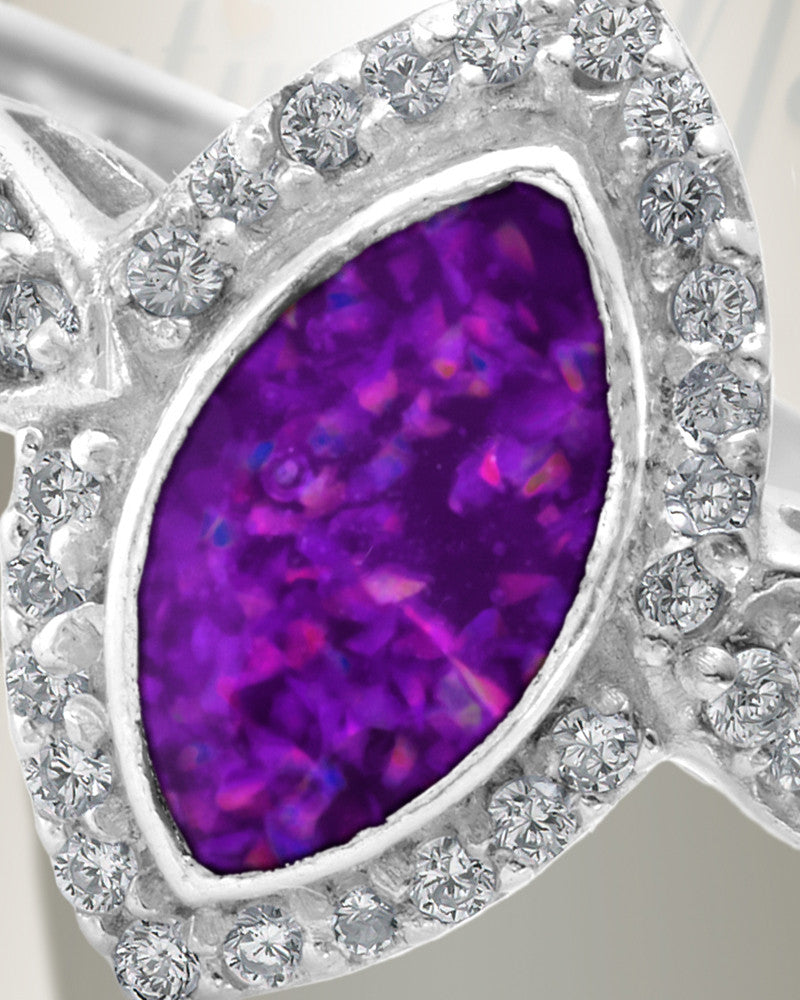 Women's Sterling Silver Sanctuary Ash Ring with Lilac Pearl Opal