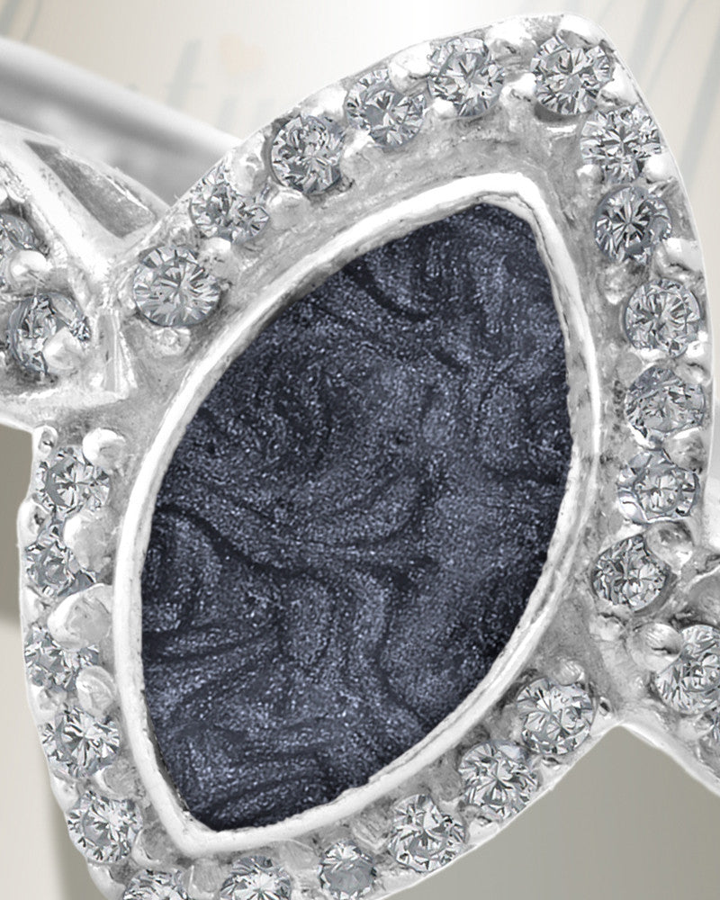 Women's Sterling Silver Sanctuary Ash Ring with Slate