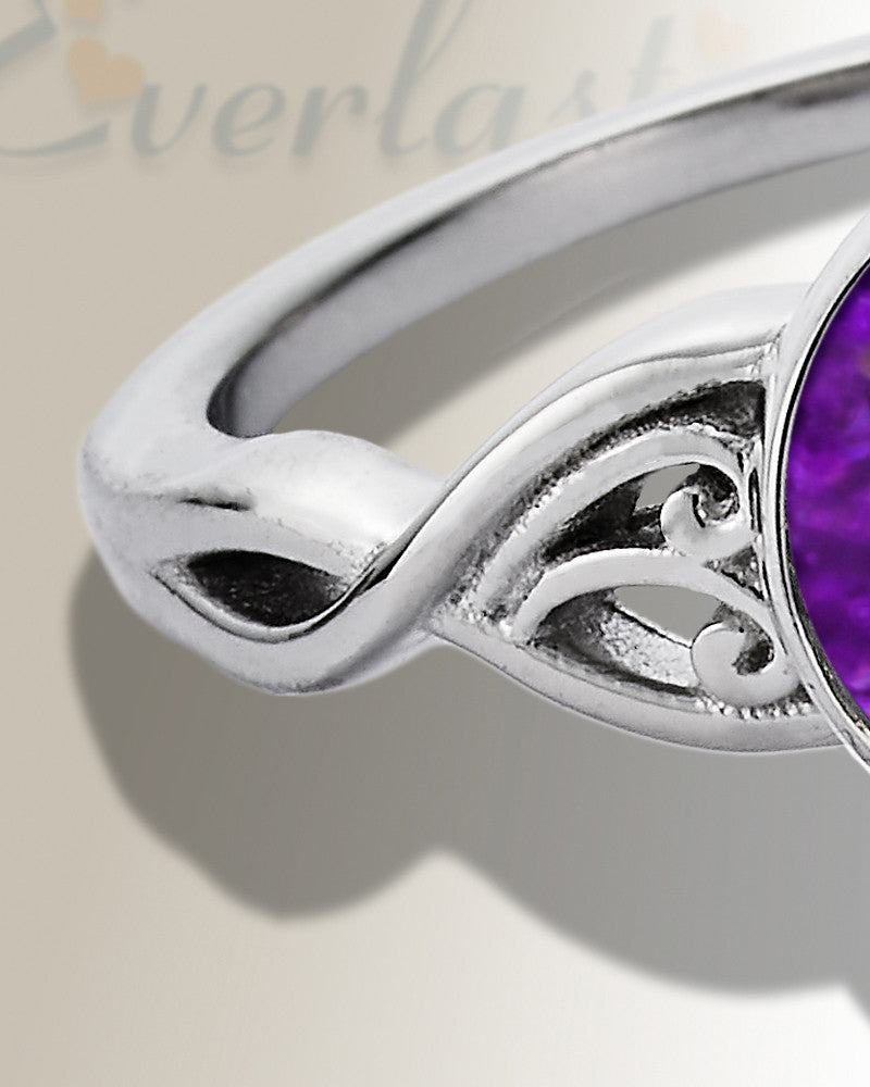 Women's Sterling Silver Katina Ash Ring with Lilac Pearl Opal