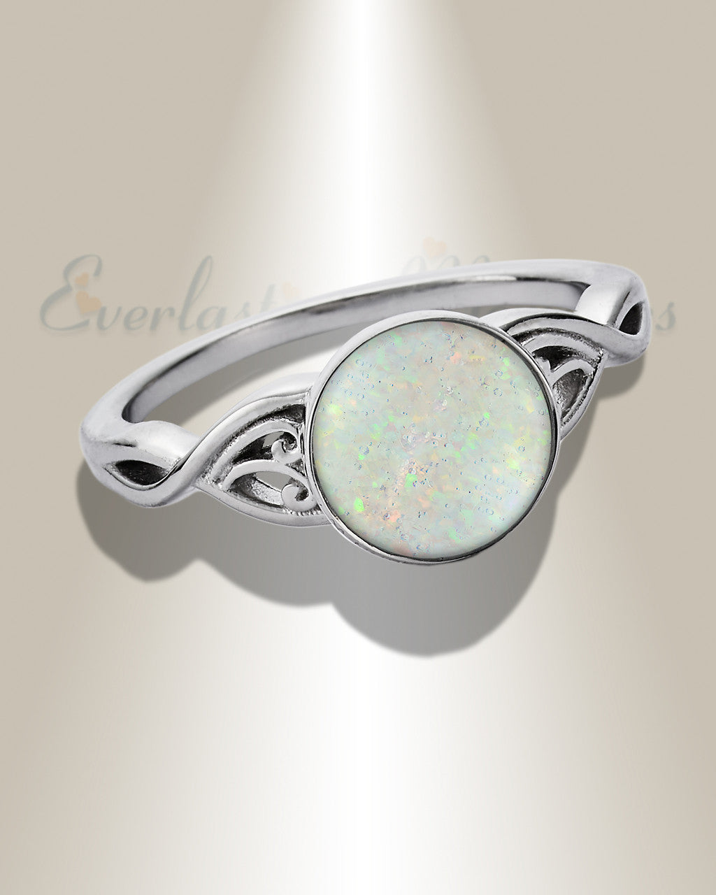 Women's Sterling Silver Katina Ash Ring with Crushed Cream Opal