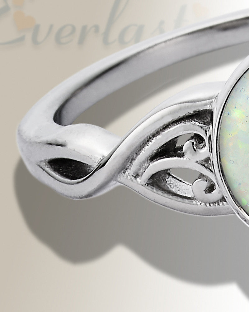 Women's Sterling Silver Katina Ash Ring with Crushed Cream Opal
