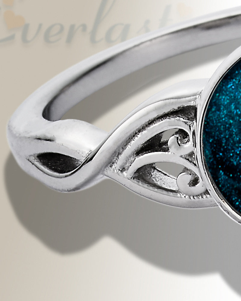 Women's Sterling Silver Katina Ash Ring with Aqua