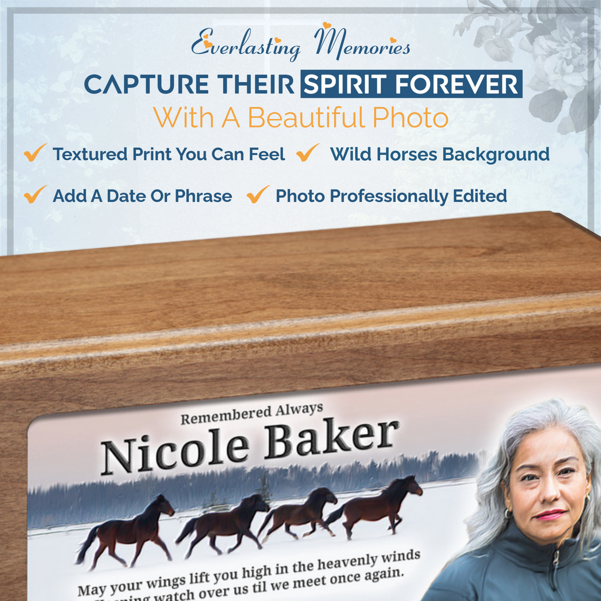 Wild Horses Digital Photo Urn