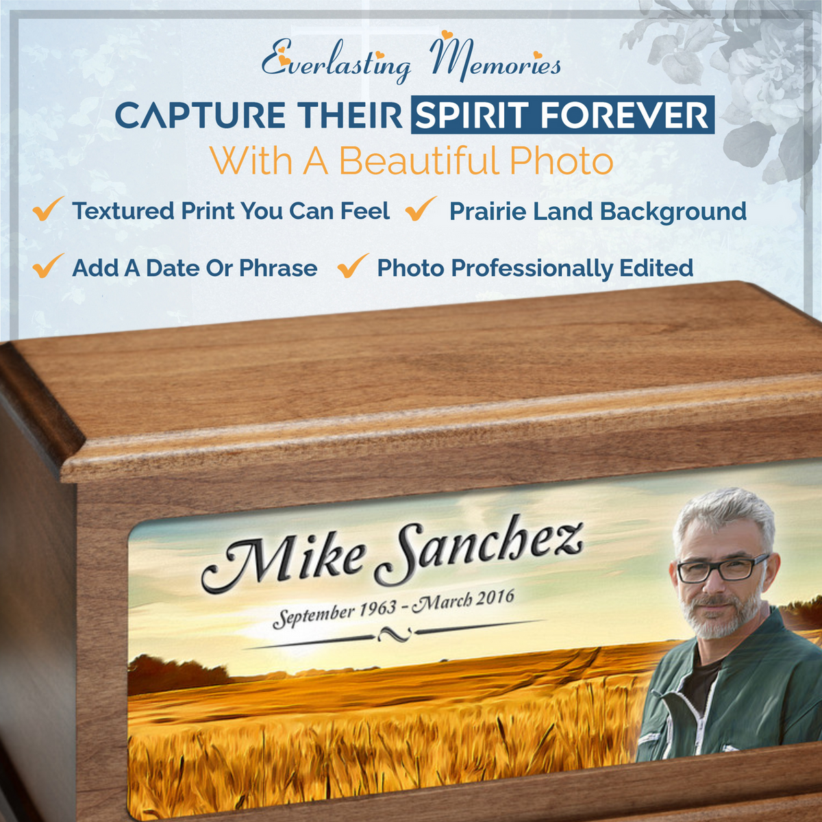 Prairie Land Picture Cremation Urn