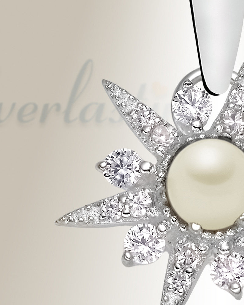 Sterling Silver Shimmering Pearled Star Cremation Urn Pendant