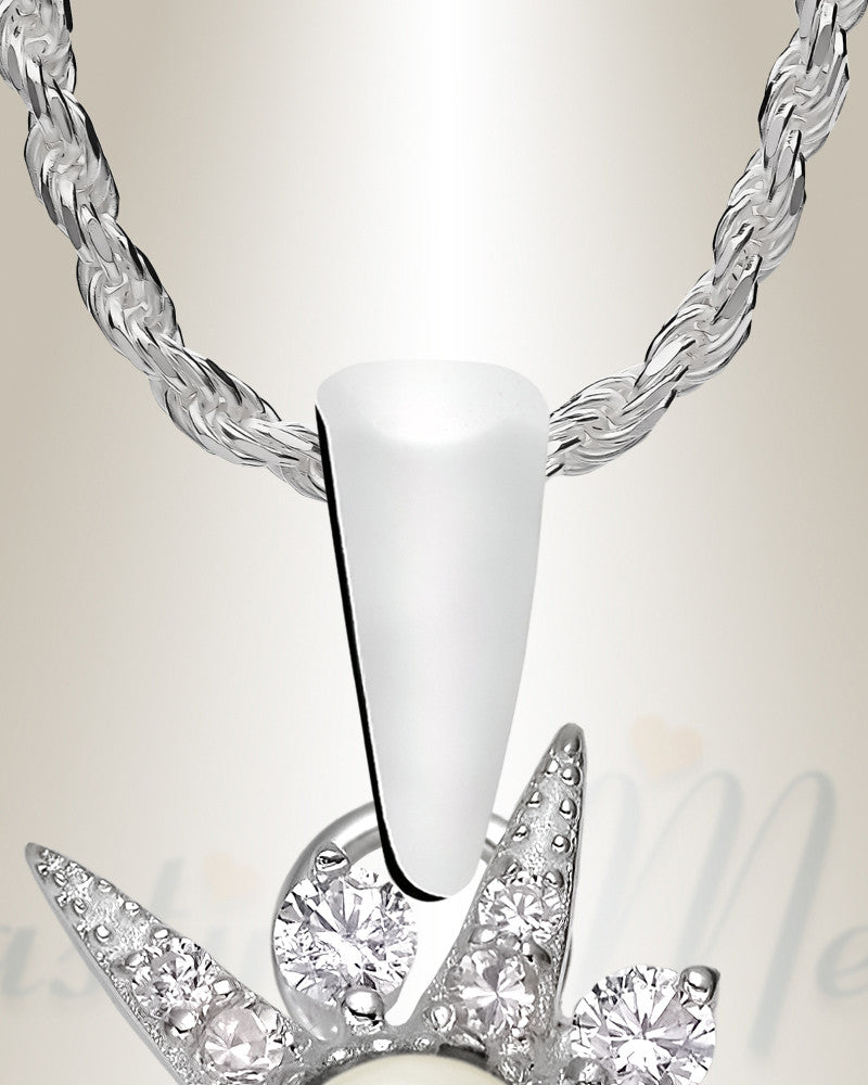 Sterling Silver Shimmering Pearled Star Cremation Urn Pendant