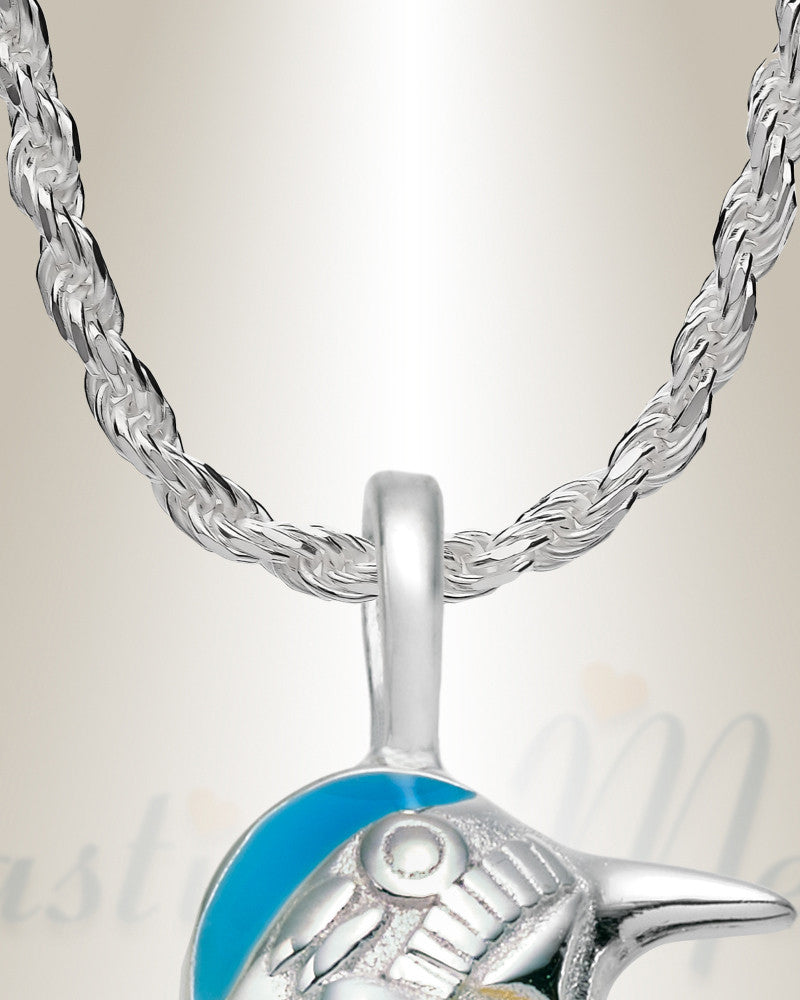 Sterling Silver Hummingbird Cremation Urn Pendant
