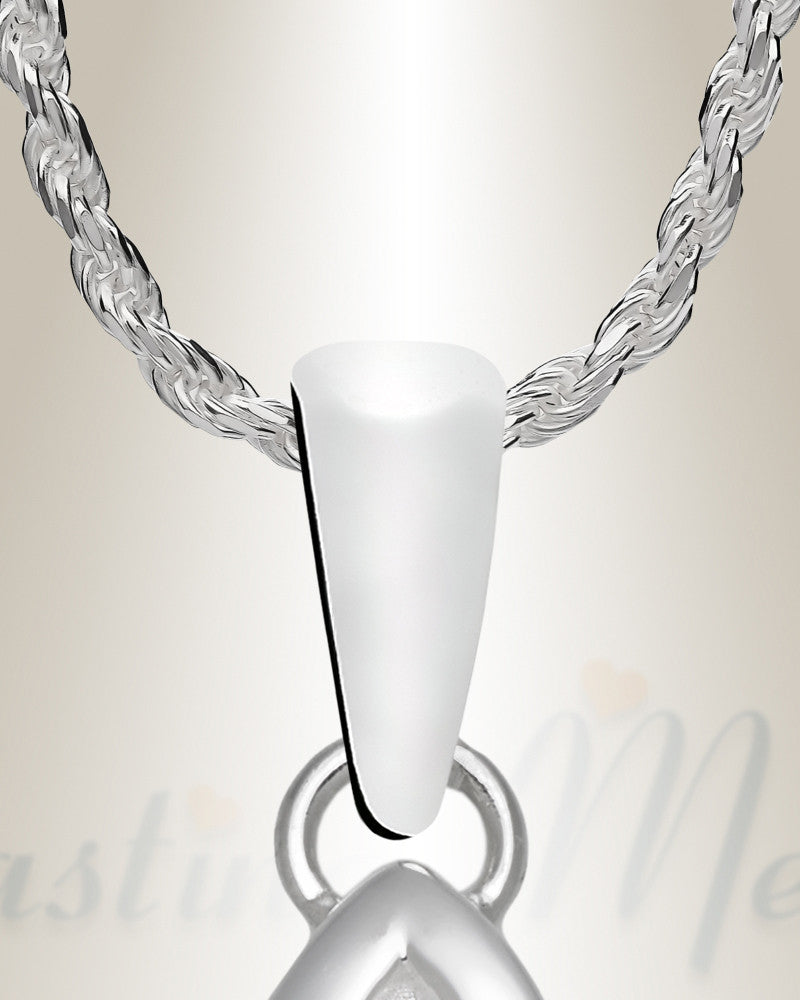 Sterling Silver Knotted Pearl Cremation Urn Pendant