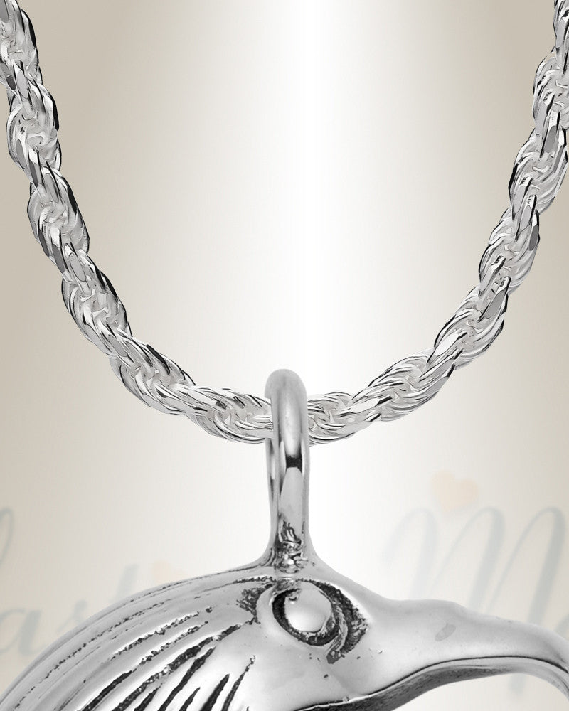 Sterling Silver Majestic Eagle Cremation Urn Pendant