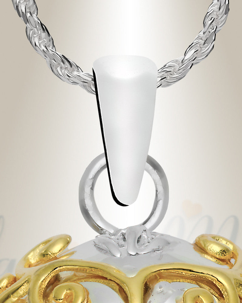 Sterling Silver Calavera with Gemstones Cremation Urn Pendant