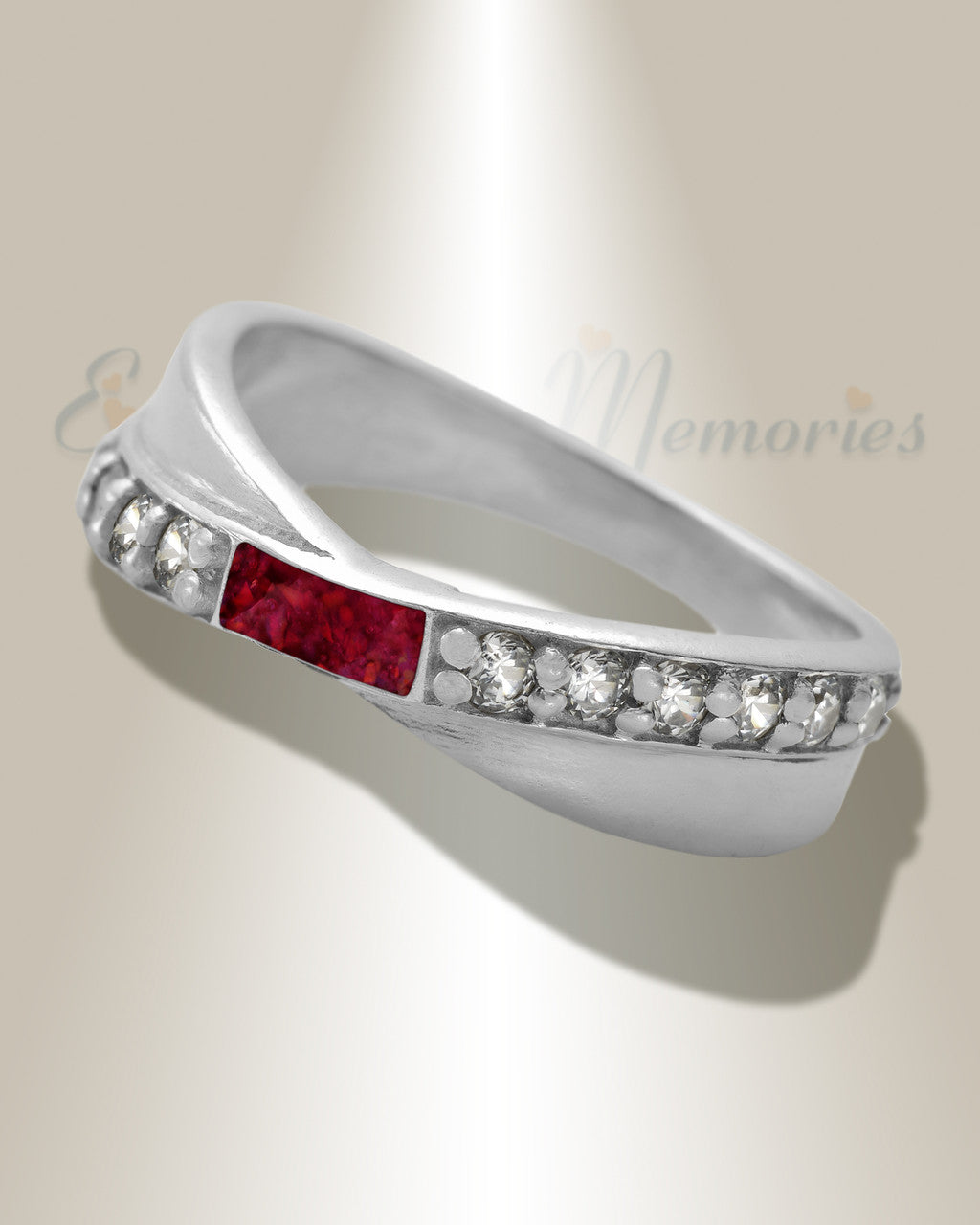 Women's Sterling Silver Claiborne Ash Ring with Scarlet Pearl Opal