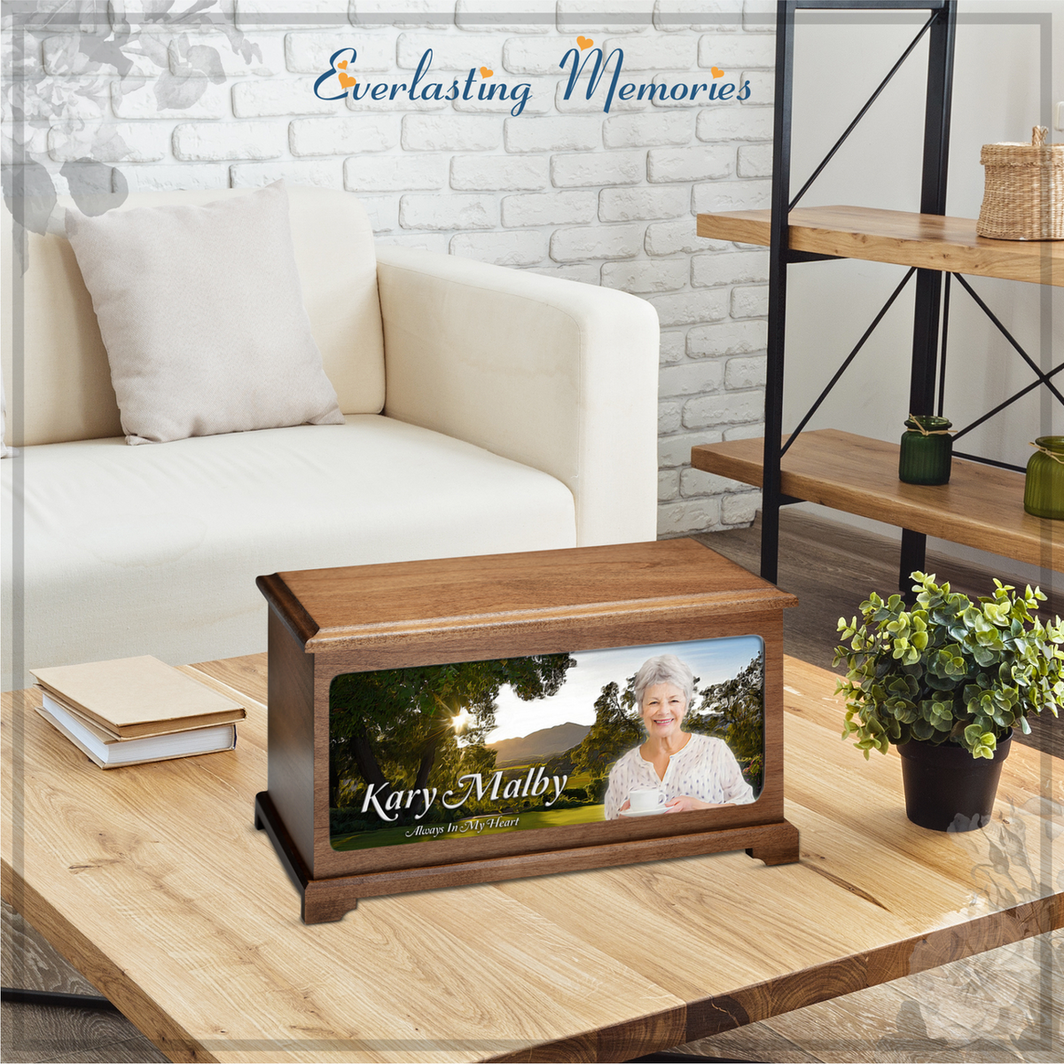 Country Garden Picture Urn For Ashes