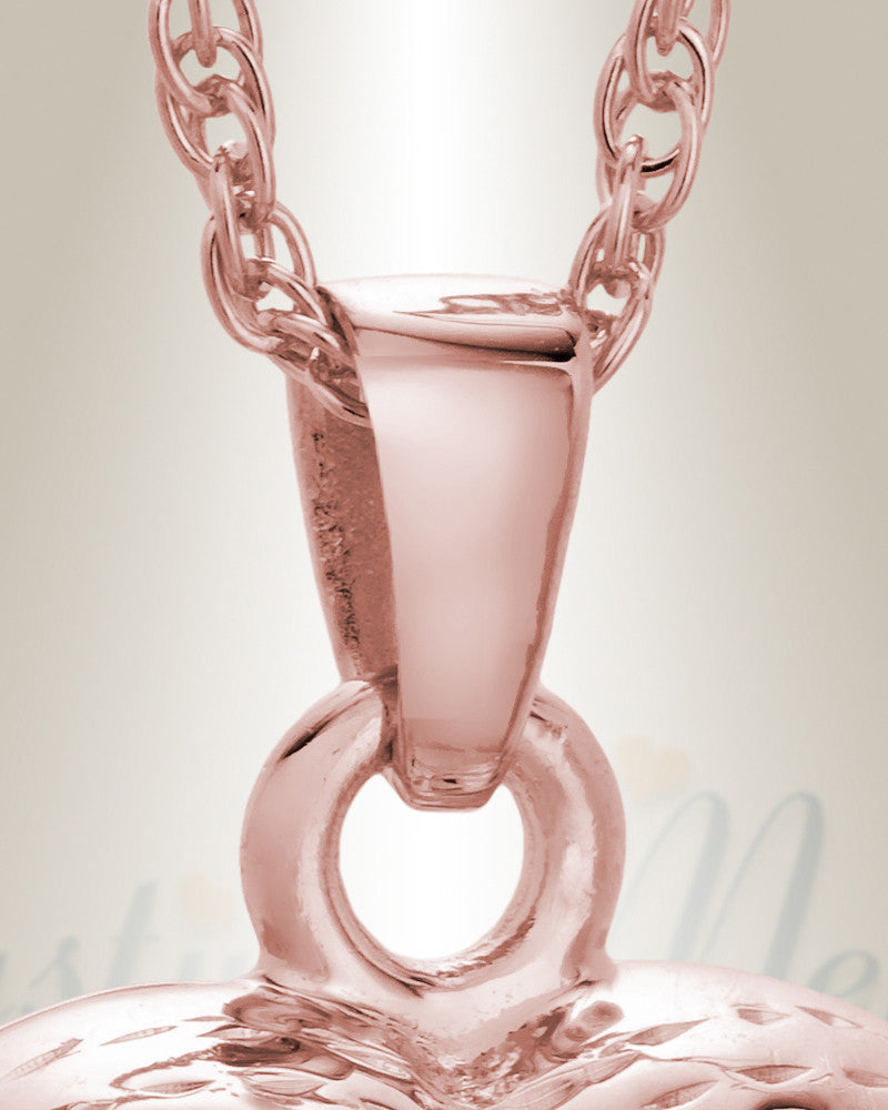14K Rose Gold Daisy Heart Memorial Jewelry Urn