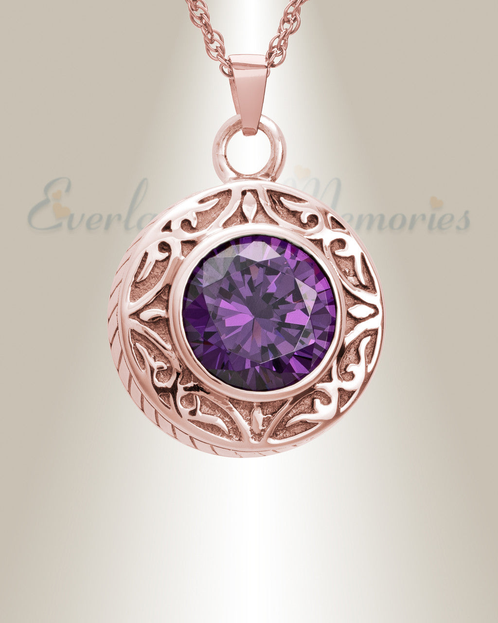 14K Rose Gold Plum Urn Keepsake