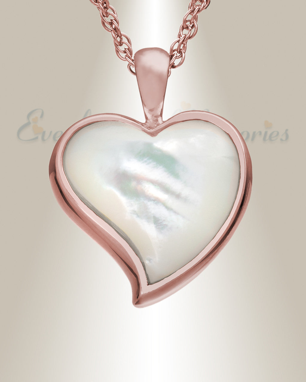 14K Rose Gold Dewy Heart Urn Keepsake