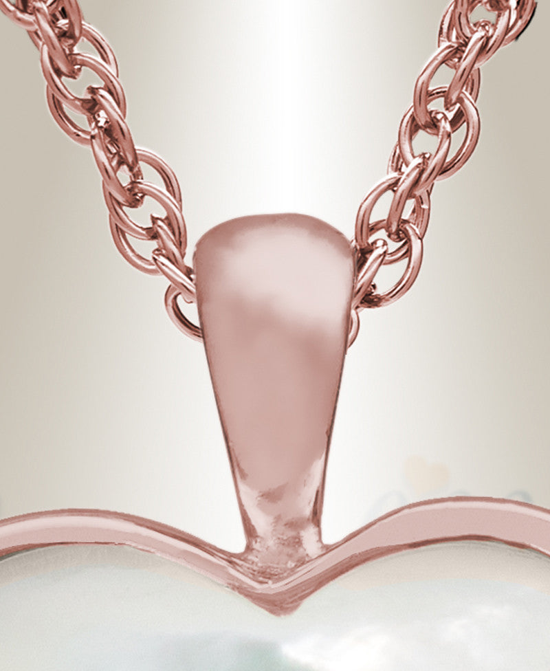 14K Rose Gold Dewy Heart Urn Keepsake