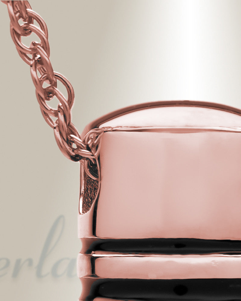 14K Rose Gold Grooved Cylinder Urn Necklace