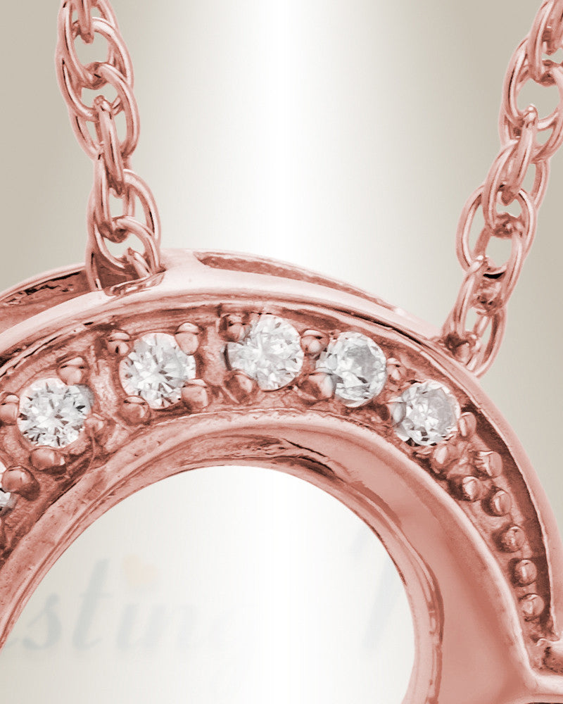 14K Rose Gold Passion Heart Funeral Jewelry
