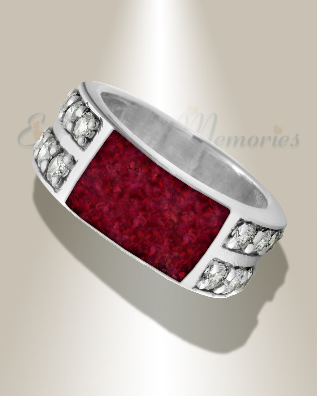 Men's Sterling Silver Yellowstone Ash Ring with Scarlet Pearl Opal