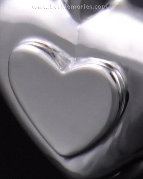 Sterling Silver Double Heart Cremation Urn Keepsake
