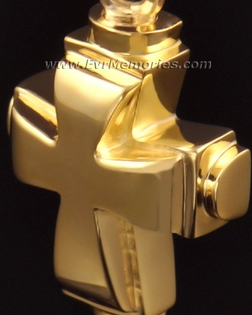 14K Gold Classic Cross Funeral Jewelry