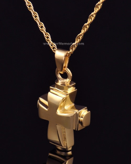 14K Gold Plated Classic Cross Funeral Jewelry