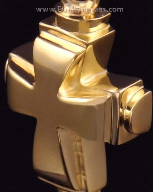 14K Gold Plated Classic Cross Funeral Jewelry