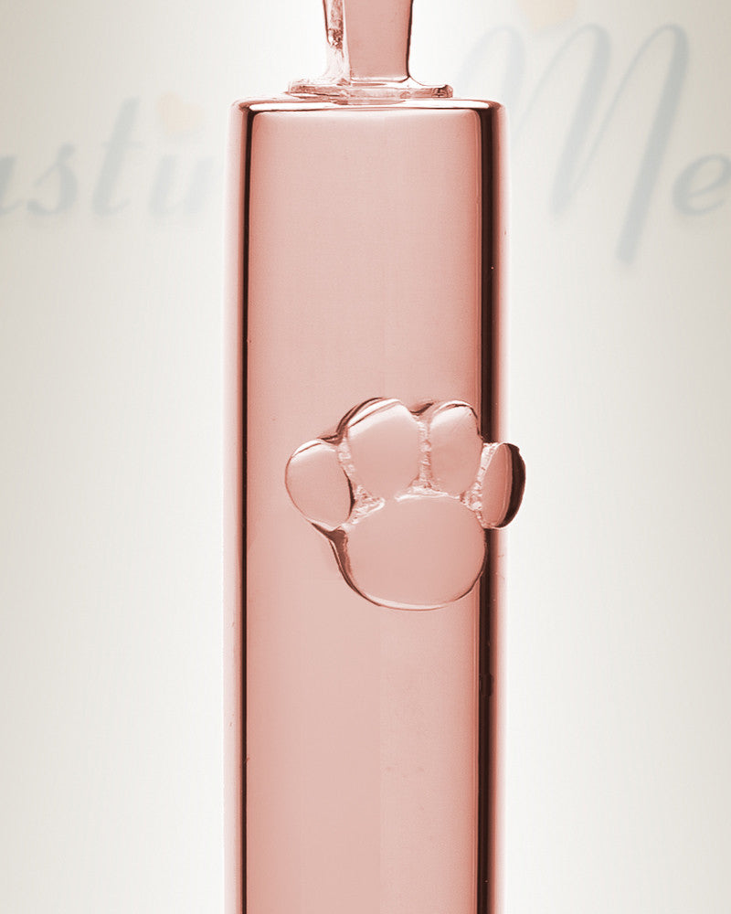 14K Rose Gold Pawed Cylinder Necklace Urn