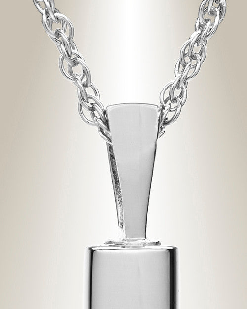 14K White Gold Pawed Cylinder Necklace Urn