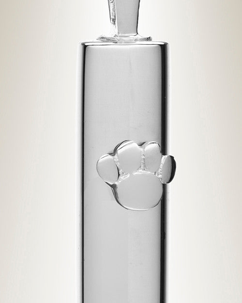 14K White Gold Pawed Cylinder Necklace Urn