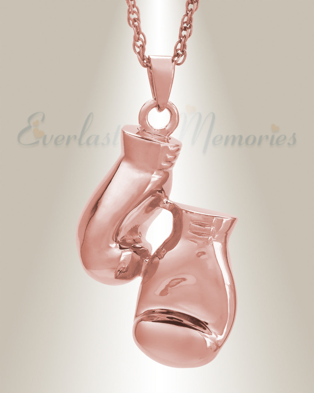 14K Rose Gold Boxing Necklace Urn