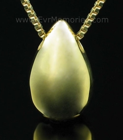 Gold Vermeil Teardrop Cremation Urn Keepsake