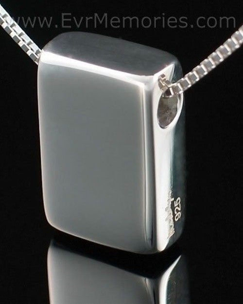 Sterling Silver Sliding Rectangle Cremation Urn Keepsake