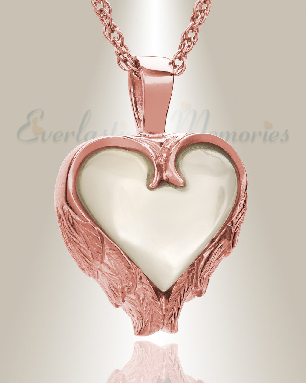 14K Rose Gold Innocent Heart Funeral Jewelry