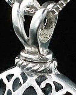 Filigree Round Urn Necklace - Silver