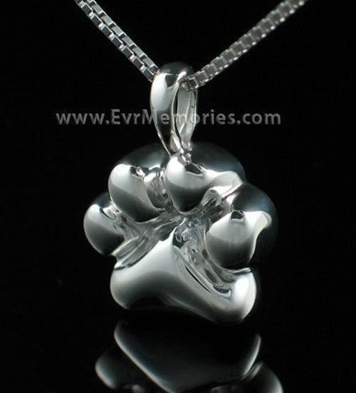 Sterling Silver Dog Paw Jewelry Urn