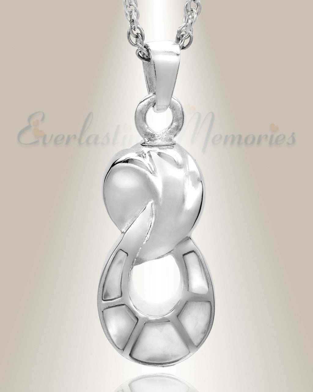 14K White Gold Everlasting Companion Infinity Jewelry Urn