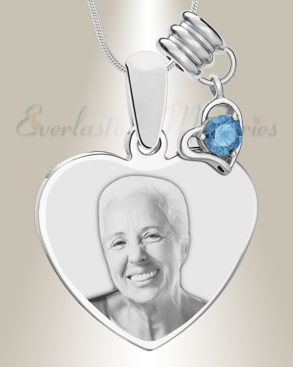December Heart Photo Engraved Stainless