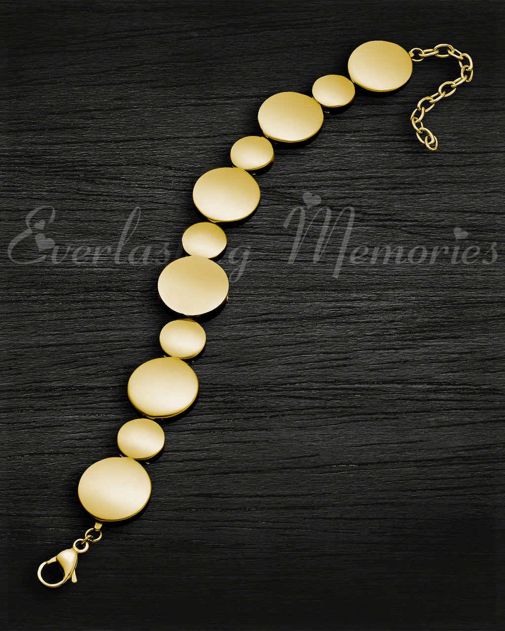 Polished Gold At Peace Bracelet Cremation Jewelry