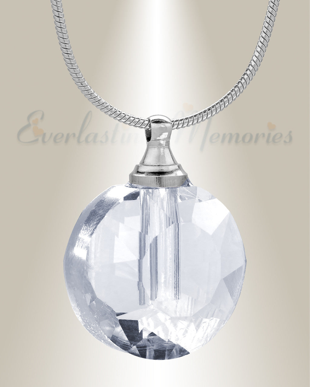 Glass Locket Clear Orbit Cremation Jewelry