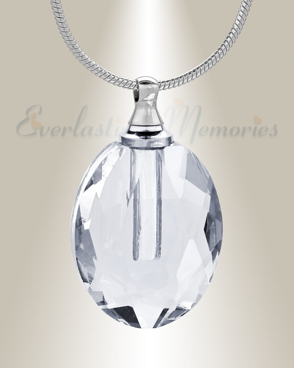Glass Locket Clear Rounded Cremation Jewelry